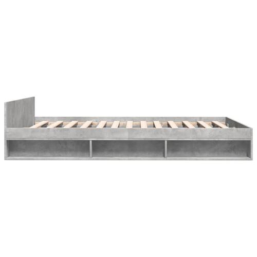 Sengeramme med skuffer 150x200 cm konstrueret træ betongrå