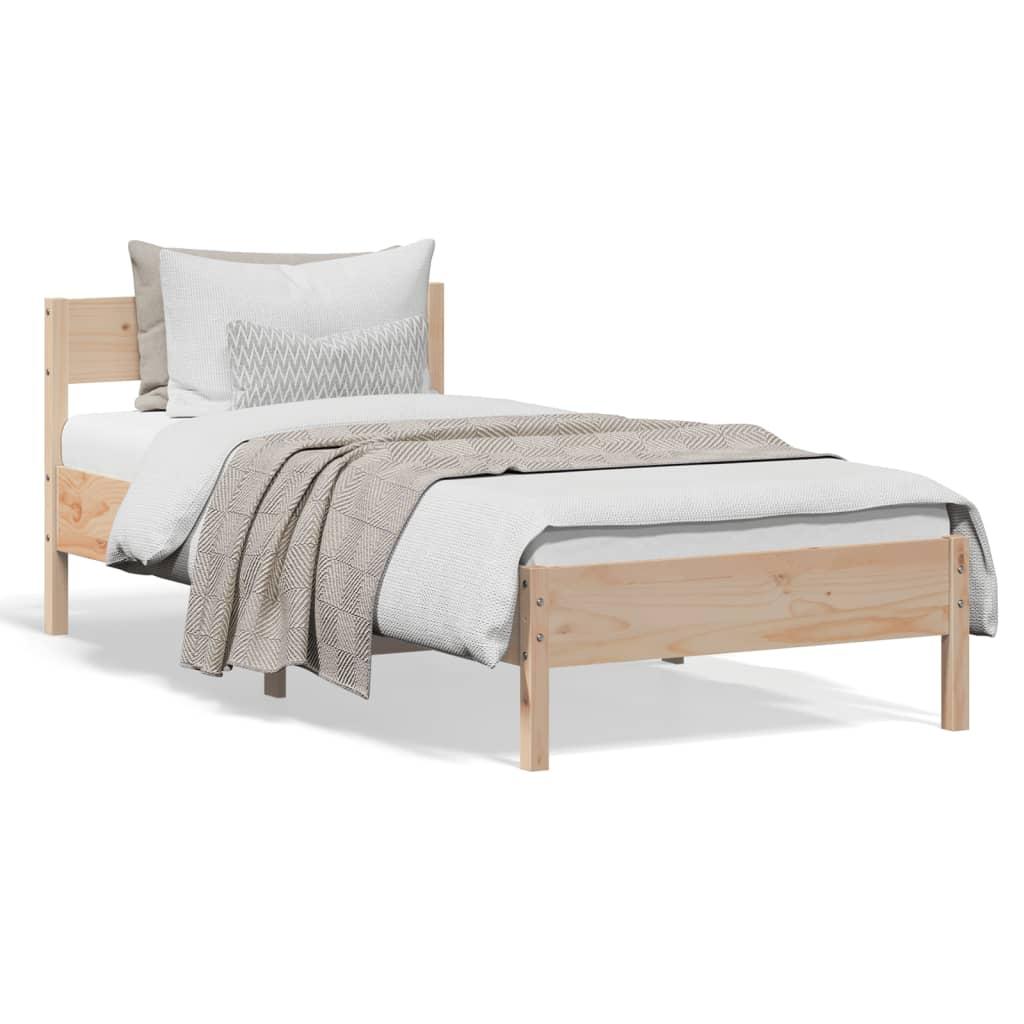 Sengeramme uden madras 90x200 cm massivt fyrretræ