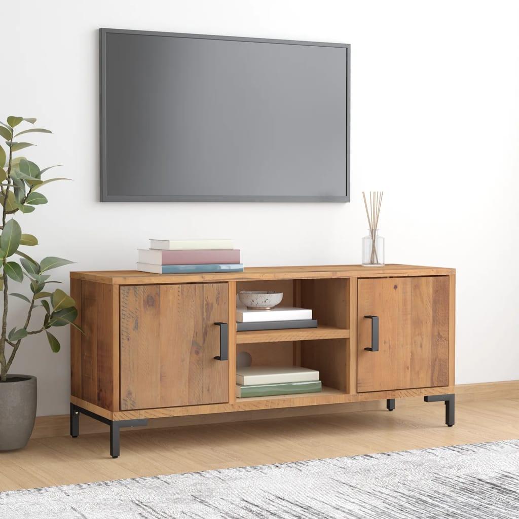 Tv Bord 110x35x48 Cm Massivt Fyrretræ Brun
