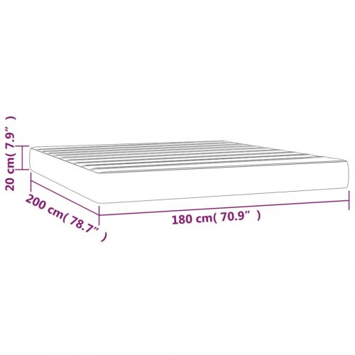 Springmadras med pocketfjedre - medium 180×200×20 cm, gråbrun