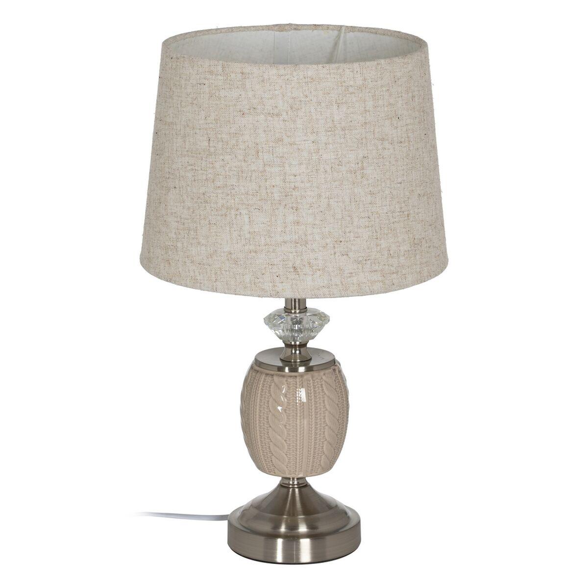 Bordlampe Beige Sølvfarvet Metal Krystal 10 W 220 V 27 x 27 x 45 cm