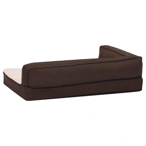 Ergonomisk hundeseng 75x53 cm hør-look fleece brun