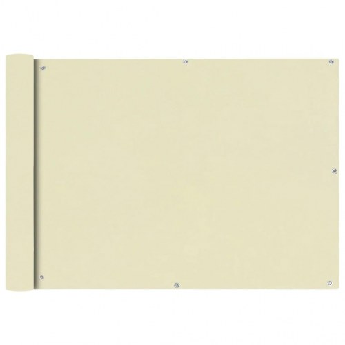 Balkonafskærmning 75 × 400 cm i PU-belagt oxford - creme