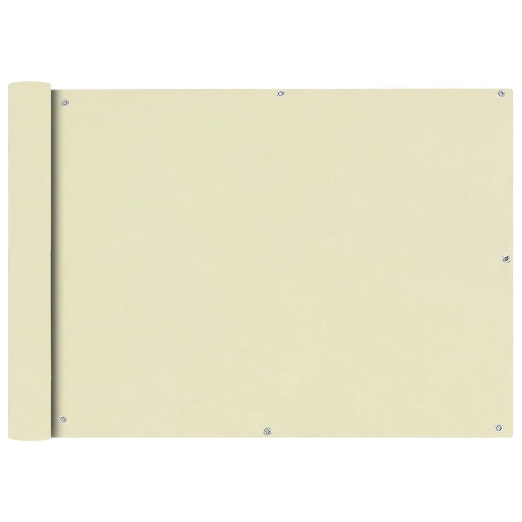 Balkonafskærmning 75x400 Cm Oxford Stof Cremefarvet