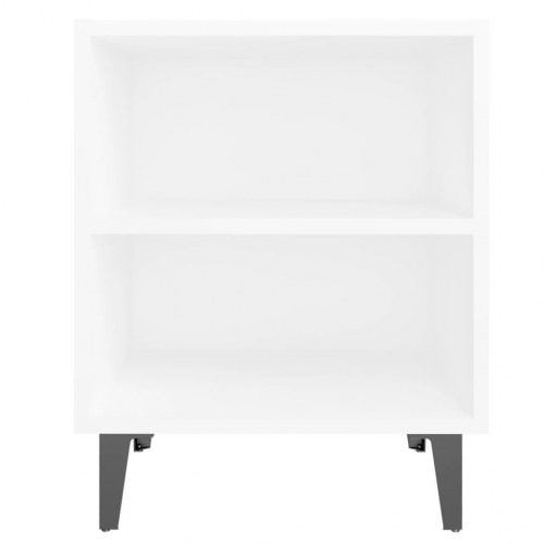 Sengeborde 2 stk. med metalben - hvid 40 x 30 x 50 cm