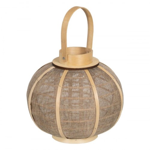 Laantarn Lyseholder Laantarn Beige Jute 26 x 26 x 23,5 cm
