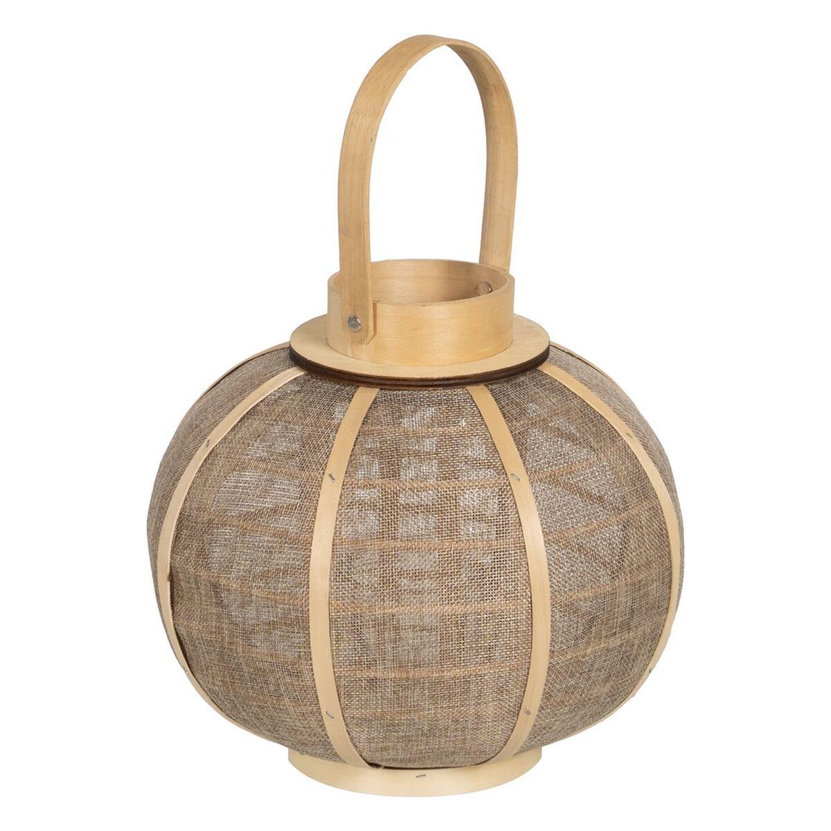 Laantarn Lyseholder Laantarn Beige Jute 26 x 26 x 23,5 cm