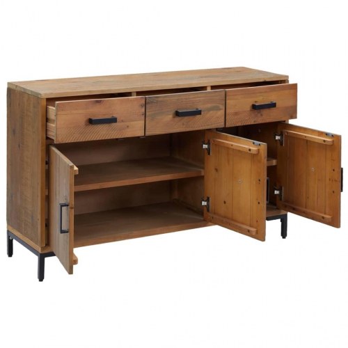 Skænk 110×35×70 cm - massivt genanvendt fyrretræ, brun