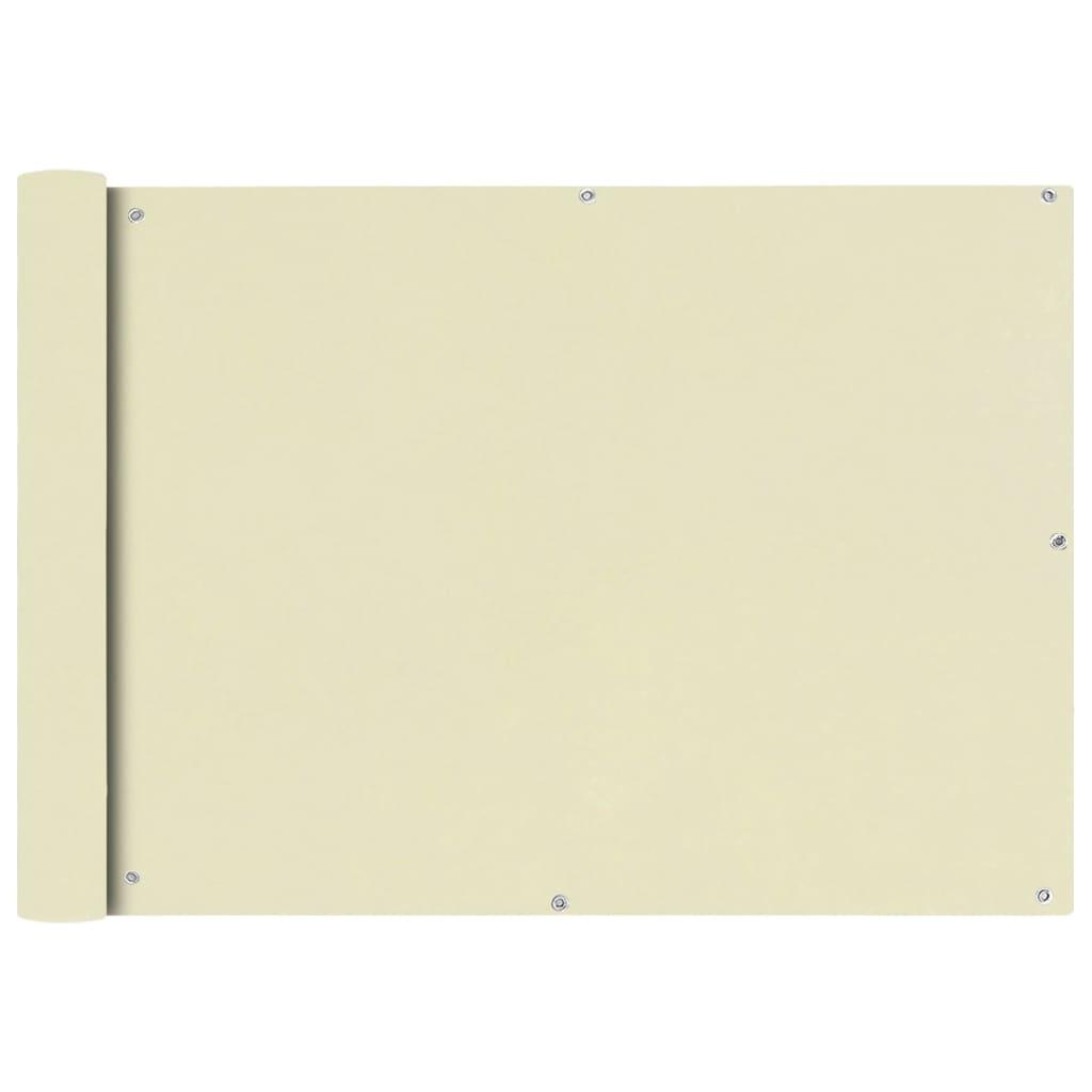 Balkonafskærmning Oxford Stof 75x600 Cm Cremefarvet