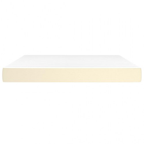 Springmadras med pocketfjedre 180x200x20 cm kunstlæder creme