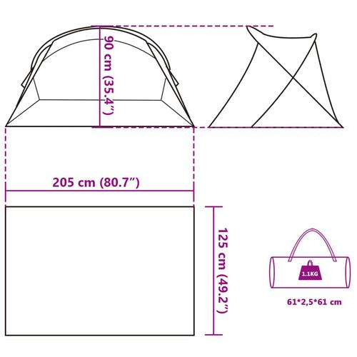 Strandtelt vandafvisende pop-up azurblå