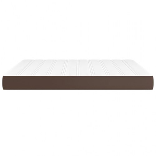 Springmadras med pocketfjedre 180x200x20 cm kunstlæder brun