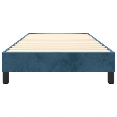 Boxspring sengeramme i fløjl - mørkeblå 100 x 200 cm