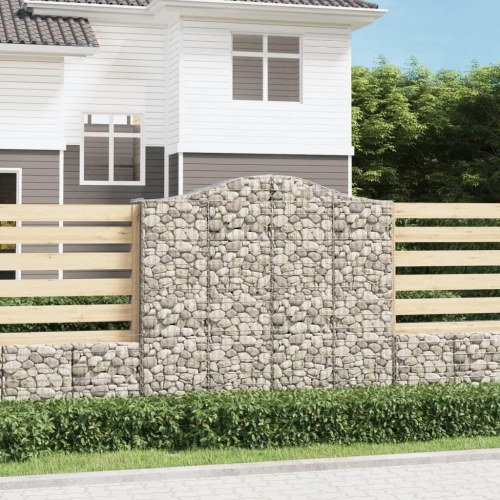 Buede gabionkurve 2 stk. 200×50×180/200 cm i galvaniseret jern