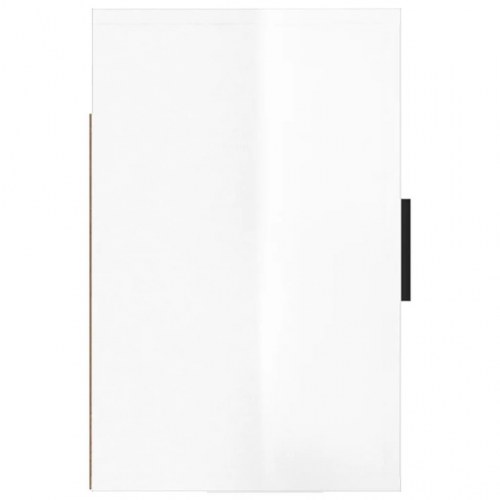 Væghængt sengebord 50 × 30 × 47 cm - hvid højglans