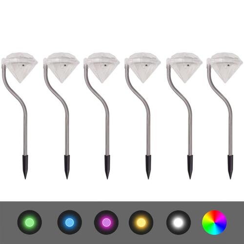 Soldrevne LED-havelamper 6 stk. 9x7,8x29,5 cm