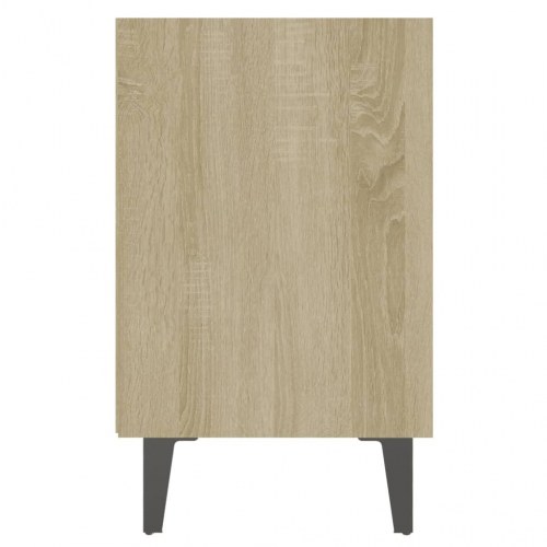 Sengeborde 2 stk. med metalben 40x30x50 cm sonoma-eg og hvid