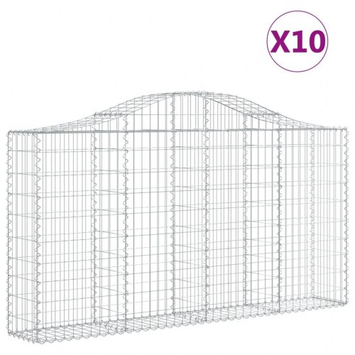 Buede gabionkurve - 10 stk. 200×30×100/120 cm i galvaniseret jern