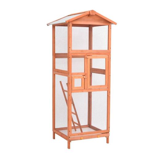 Voliere 68x62x166 cm massivt grantræ