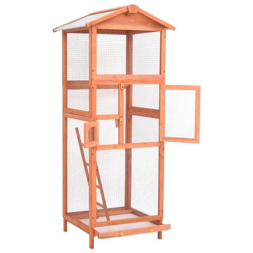 Voliere 68x62x166 cm massivt grantræ