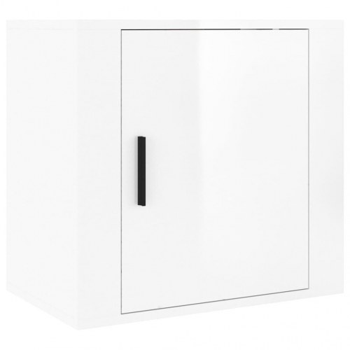 Væghængte sengeborde - 2 stk., 50×30×47 cm, hvid højglans