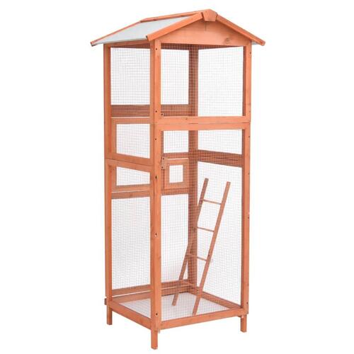 Voliere 68x62x166 cm massivt grantræ