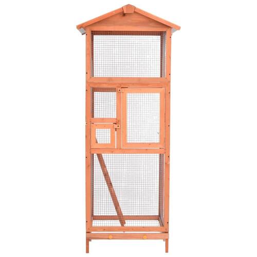 Voliere 68x62x166 cm massivt grantræ