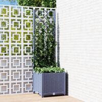 Plantekasse med espalier 40x40x136 cm PP mørkegrå