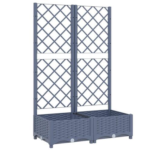 Plantekasse med espalier 80x40x121,5 cm PP blågrå