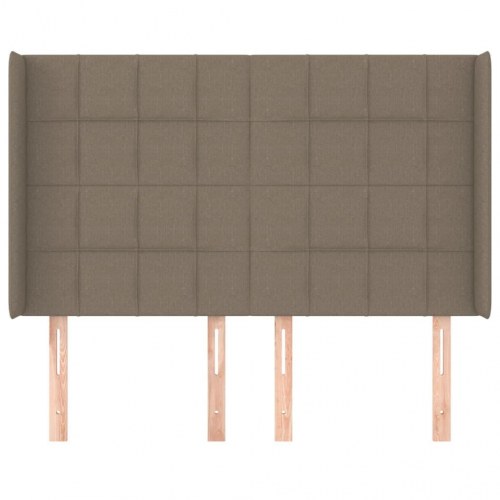 Sengegavl med kanter 147 x 16 x 118/128 cm - gråbrun
