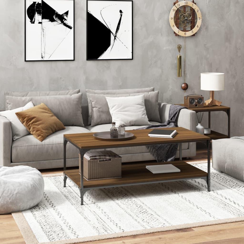 Sofabord Konstrueret Træ - 1 / Brun eg / 80 x 50 x 40 cm