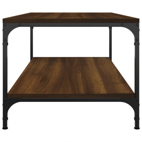 Sofabord 80x50x40 cm konstrueret træ brun egetræsfarve