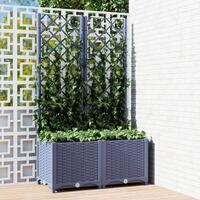 Plantekasse med espalier 80x40x136 cm PP mørkegrå