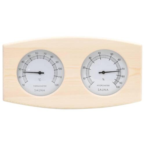 2-i-1 saunasæt med hygrometer og timeglas massivt fyrretræ