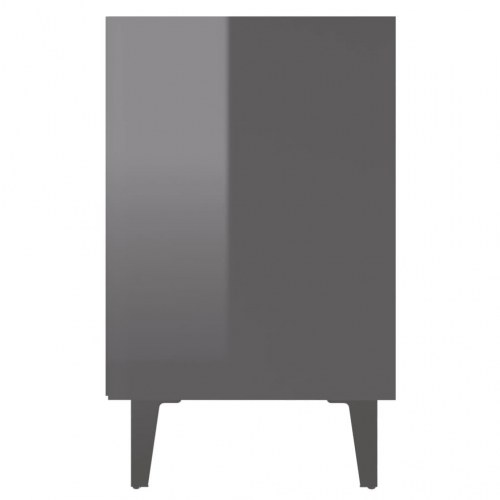 Sengeborde 2 stk. med metalben 40x30x50 cm grå højglans