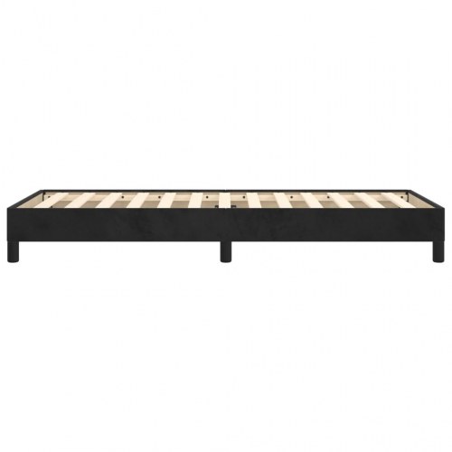 Sengeramme 90x200 cm i sort fløjl - enkeltseng med lameller