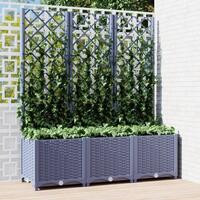 Plantekasse med espalier 120x40x136 cm PP mørkegrå