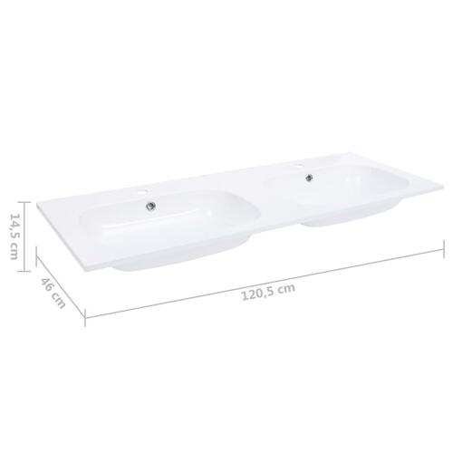 Dobbelt håndvask 1205x460x145 mm SMC hvid