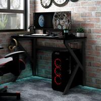 Gamerbord med K-formede ben 90x60x75 cm sort
