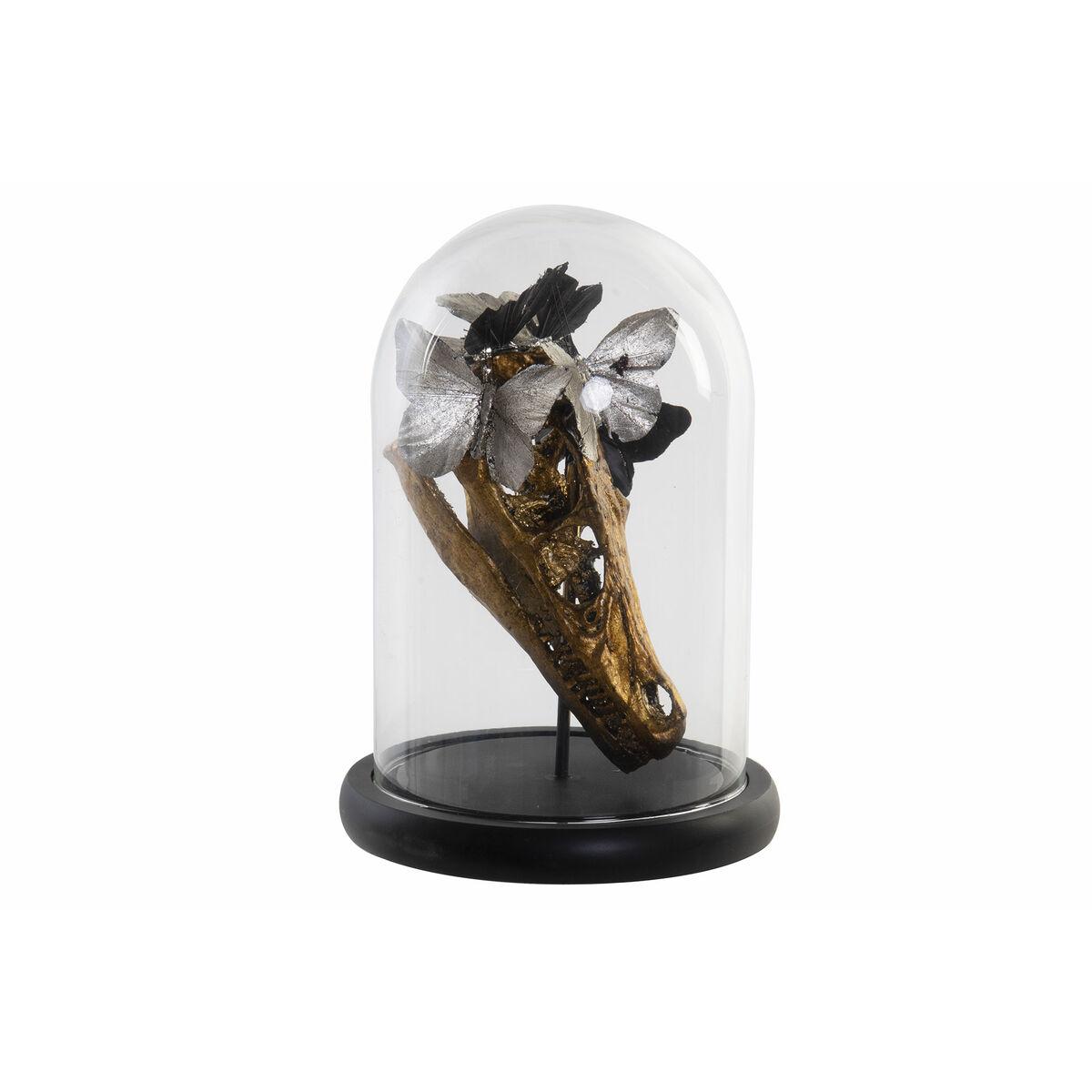 Dekorativ Figur Sort Gylden Sommerfugle 17 X 17 X 26 Cm