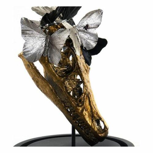 Dekorativ figur Sort Gylden Sommerfugle 17 x 17 x 26 cm