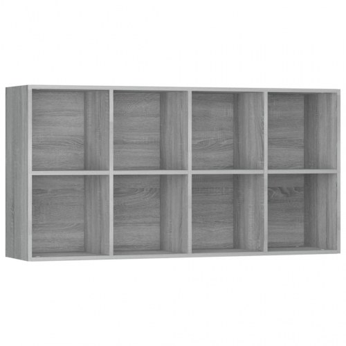 Bogreol/skænk 66 × 30 × 130 cm - konstrueret træ, grå sonoma-eg