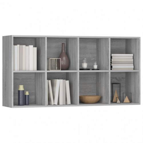 Bogreol/skænk 66 × 30 × 130 cm - konstrueret træ, grå sonoma-eg
