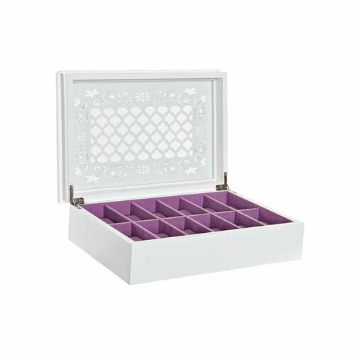 Smykkeskrin Ure 29 x 20 x 9,5 cm Krystal Syren Hvid Træ MDF