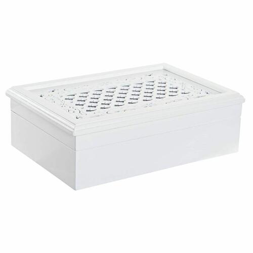Smykkeskrin Ure 29 x 20 x 9,5 cm Krystal Syren Hvid Træ MDF