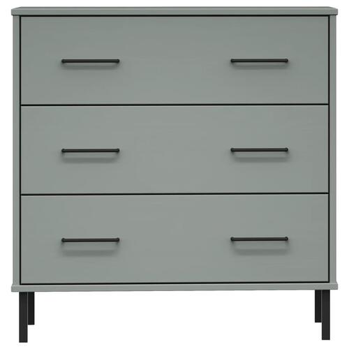 Skænk med 3 skuffer OSLO 77x40x79,5 cm massivt træ grå
