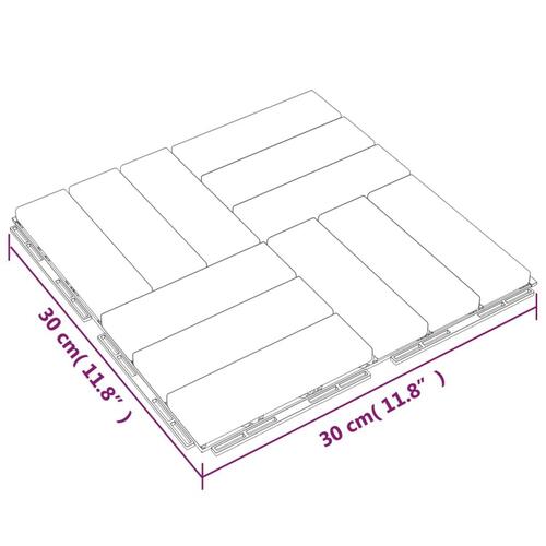 Terrassebrædder 30 stk. 30x30 cm massivt teaktræ