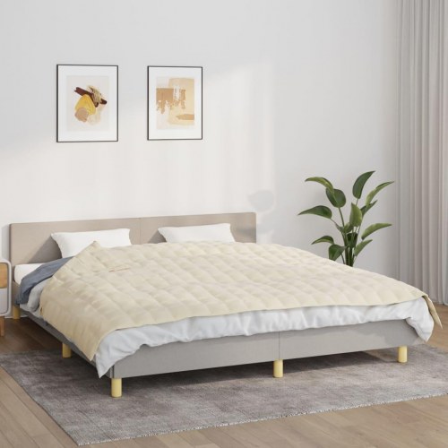 Tyngdetæppe 155 × 220 cm - 7 kg, stof i lys cremefarve