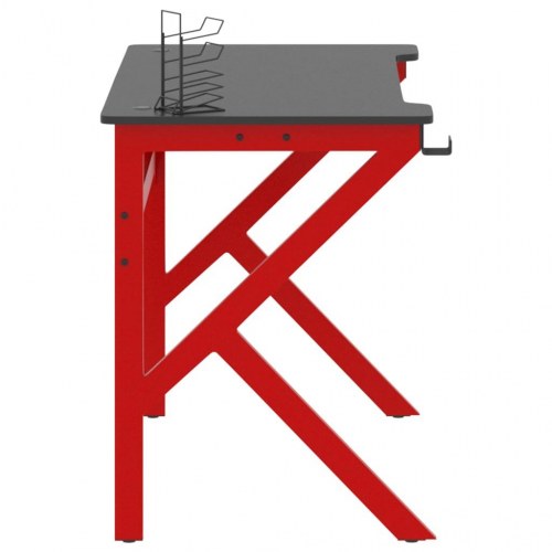 Gamerbord med K-formede ben 110x60x75 cm sort og rød