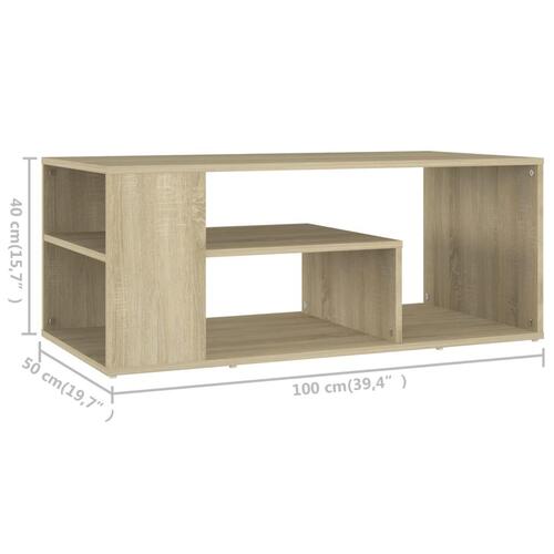Sofabord 100x50x40 spånplade sonoma-eg